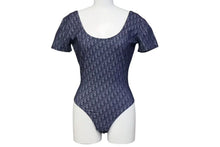 画像をギャラリービューアに読み込む, CHRISTIAN DIOR クリスチャンディオール ボディスーツ 水着 ハイレグ 半袖 トロッター オブリーク モノグラム ネイビー 美品 中古 4b000573