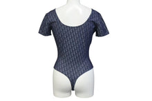 画像をギャラリービューアに読み込む, CHRISTIAN DIOR クリスチャンディオール ボディスーツ 水着 ハイレグ 半袖 トロッター オブリーク モノグラム ネイビー 美品 中古 4b000573