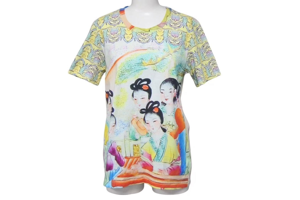 VIVIENNE TAM Short sleeve T-shirt Chinese print Made in CHINA Cotton Multicolor Size S Good condition Used 4b000574