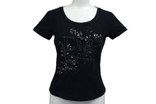 画像をギャラリービューアに読み込む, 極美品 ChristianDior クリスチャンディオール ロゴ×ビーズ Tシャツ トップス コットン 5P16155973 ブラック サイズ40 中古 4b000581