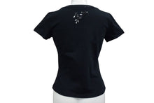 画像をギャラリービューアに読み込む, 極美品 ChristianDior クリスチャンディオール ロゴ×ビーズ Tシャツ トップス コットン 5P16155973 ブラック サイズ40 中古 4b000581