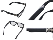 画像をギャラリービューアに読み込む, CHROME HEARTS クロムハーツ BANGADANG II-A メガネ サイズ52□20-148 BSフレア クリアレンズ 度無し ブラック 美品 中古 4b000590