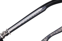 画像をギャラリービューアに読み込む, CHROME HEARTS クロムハーツ SPLAT-A メガネ 眼鏡 サイズ55□17-143 BSフレア クリアレンズ 度無し ブラック 美品 中古 4b000591