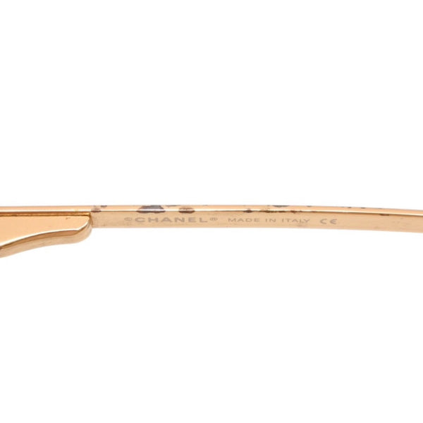 CHANEL Half Rim Sunglasses Eyewear 4092-B c.125/13 Size 62□15 120 Coco Mark Rhinestone Brown Good Condition Used 4a000606