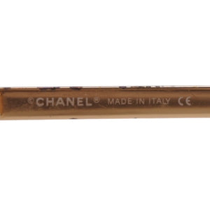CHANEL Half Rim Sunglasses Eyewear 4092-B c.125/13 Size 62□15 120 Coco Mark Rhinestone Brown Good Condition Used 4a000606