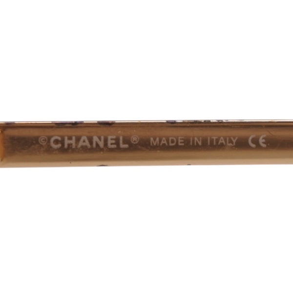 CHANEL Half Rim Sunglasses Eyewear 4092-B c.125/13 Size 62□15 120 Coco Mark Rhinestone Brown Good Condition Used 4a000606