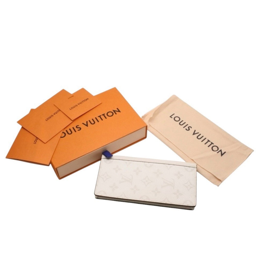 LOUIS VUITTON Zippy Wallet Long Wallet M30298 White PVC Silver Hardware Good Condition Used 4a000280