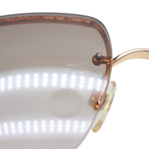 CHANEL Half Rim Sunglasses Eyewear 4092-B c.125/13 Size 62□15 120 Coco Mark Rhinestone Brown Good Condition Used 4a000606