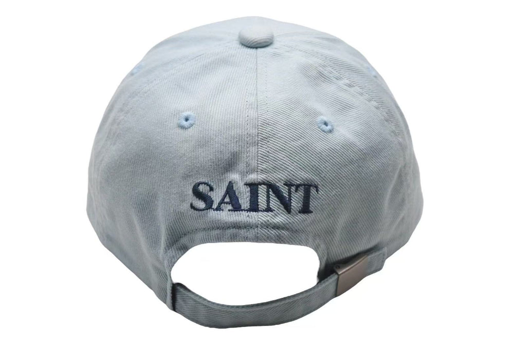 新品未使用 SAINT MICHAEL セントマイケル CAP キャップ SM-HR3-0000-073 ブルー コットン サイズ0/S 4b000610