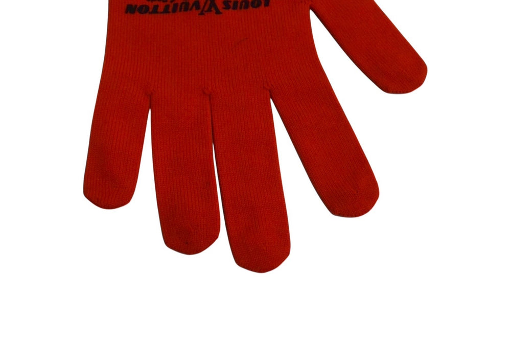 Very Good Condition LOUIS VUITTON RG B Gloves Fashion Accessories MP2336 Nylon Red Blue Used 4b000620