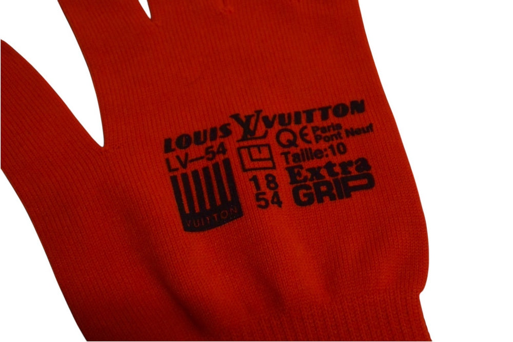 Very Good Condition LOUIS VUITTON RG B Gloves Fashion Accessories MP2336 Nylon Red Blue Used 4b000620