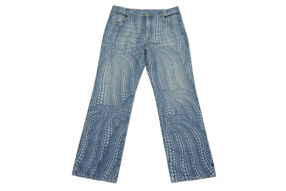 New Unused LOUIS VUITTON All Over Pumpkin Denim Pants Yayoi Kusama RM232H YN3 HOD30W Size 32 Used 4b000632