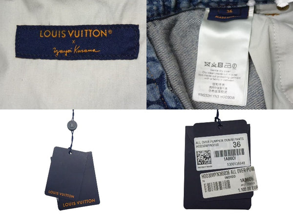 新品未使用 LOUIS VUITTON ルイヴィトン オールオーバー パンプキンデニムパンツ 草間彌生 RM232H YN3 HOD30W サイズ32 中古 4b000632
