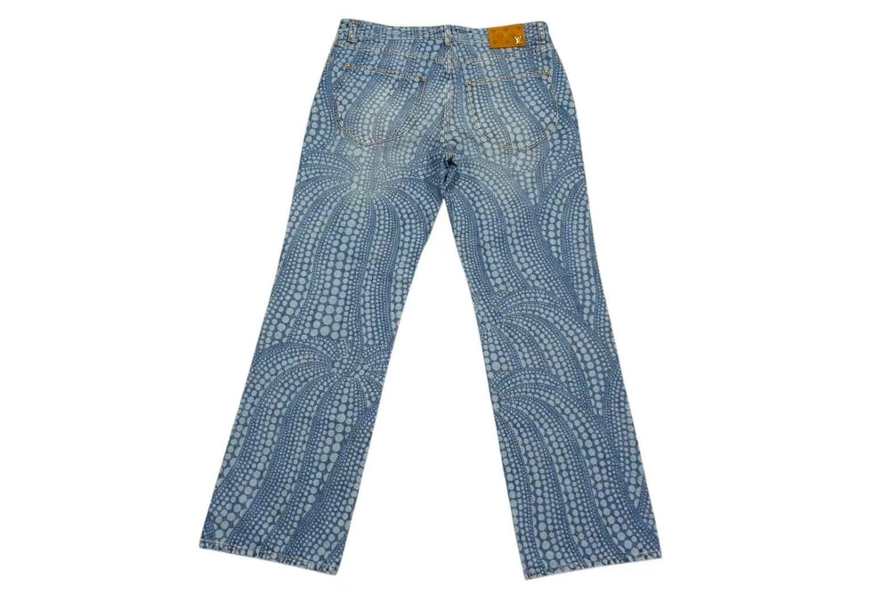 New Unused LOUIS VUITTON All Over Pumpkin Denim Pants Yayoi Kusama RM232H YN3 HOD30W Size 32 Used 4b000632