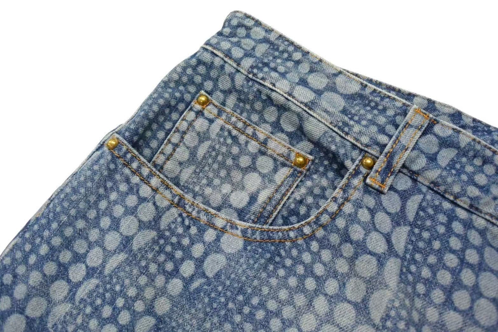 新品未使用 LOUIS VUITTON ルイヴィトン オールオーバー パンプキンデニムパンツ 草間彌生 RM232H YN3 HOD30W サイズ32 中古 4b000632