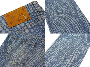 新品未使用 LOUIS VUITTON ルイヴィトン オールオーバー パンプキンデニムパンツ 草間彌生 RM232H YN3 HOD30W サイズ32 中古 4b000632