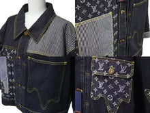 画像をギャラリービューアに読み込む, 新品同様 LOUIS VUITTON NIGO ルイヴィトン ニゴ 22SS モノグラムクレイジー デニムジャケット 1A9K67 ブラック サイズ54 中古 4b000640