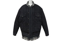 画像をギャラリービューアに読み込む, 極美品 BALENCIAGA バレンシアガ 18AW レイヤードオーバーサイズパファジャケット 543028 ブラック ホワイト サイズ46 中古 4b000643