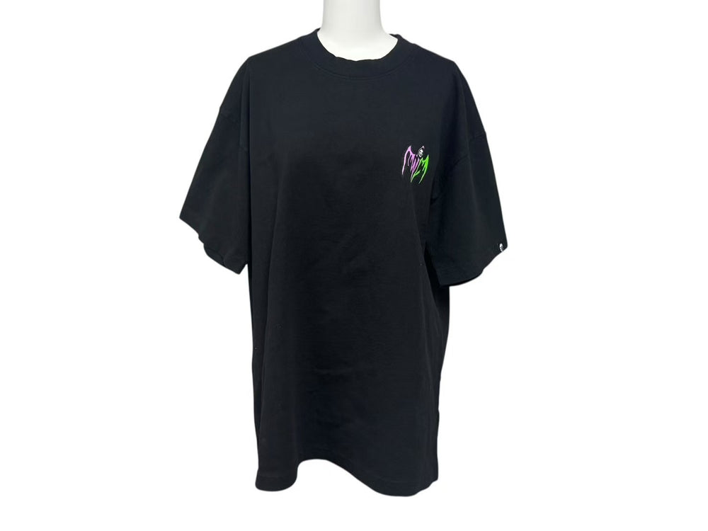 New and unused WARREN LOTAS Grant Neon Reaper T-shirt Cut and Sewn Black Purple Green S Used 4b000662
