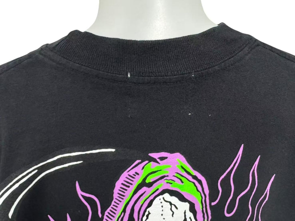 新品未使用 WARREN LOTAS ウォーレンロータス グラントネオンリーパーTシャツ カットソー ブラック パープル グリーン S 中古 4b000662
