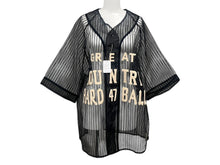 画像をギャラリービューアに読み込む, 新品未使用 KAPITAL キャピタル シアーストライプ ベースボールシャツ K2406SS230 ポリエステル ブラック ベージュ サイズFREE 中古 4b000671