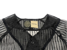 画像をギャラリービューアに読み込む, 新品未使用 KAPITAL キャピタル シアーストライプ ベースボールシャツ K2406SS230 ポリエステル ブラック ベージュ サイズFREE 中古 4b000671
