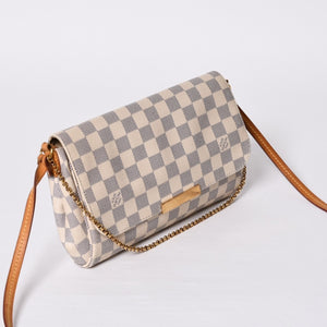 LOUIS VUITTON ルイヴィトン ショルダーバッグ ダミエアズール フェイボリットMM ダミエキャンバス N41275 美品 中古 4a000070