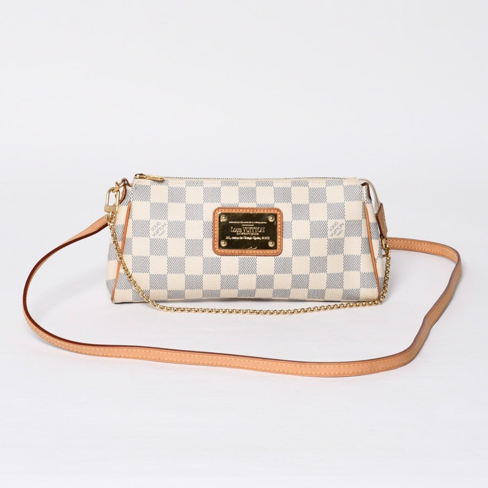 極美品 LOUIS VUITTON ルイヴィトン ダミエ アズール エヴァ 2WAY ハンド ショルダー バッグ N55214 中古 4a000057