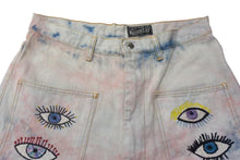 Load image into Gallery viewer, 新品未使用 KAPITAL キャピタル 14ozデニム タイダイバギーフレアパンツ リメイク加工 インディゴ ピンク コットン サイズ34 中古 4b000694