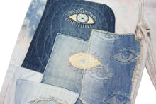 Load image into Gallery viewer, 新品未使用 KAPITAL キャピタル 14ozデニム タイダイバギーフレアパンツ リメイク加工 インディゴ ピンク コットン サイズ34 中古 4b000694