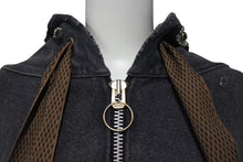 Load image into Gallery viewer, 新品未使用 KAPITAL キャピタル パーカー スリラー デビルフード ブルゾン K2503LC053 サイズF ブラック コットン 中古 4b000696