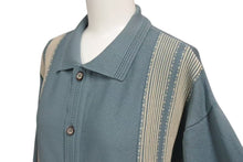 画像をギャラリービューアに読み込む, 新品未使用 KAPITAL キャピタル 14G 綿ニット テネシーアロハポロ 半袖シャツ ブルー系 コットン ナイロン サイズ3 中古 4b000698