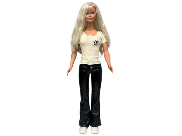 CHROME HEARTS MY SIZE BARBIE W/ BLACK LEATHER PANTS My Size Barbie Black Leather Pants Doll Figure Good Condition Used 4b000714