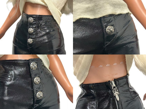 CHROME HEARTS MY SIZE BARBIE W/ BLACK LEATHER PANTS My Size Barbie Black Leather Pants Doll Figure Good Condition Used 4b000714