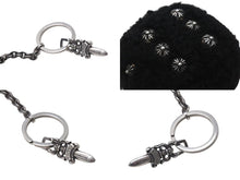画像をギャラリービューアに読み込む, 極美品 CHROME HEARTS クロムハーツ FUZZY DICE ファジーダイス クロスボタンダイスキーリング 重量約84.3g ペーパーチェーン ダガー 中古 4b000715