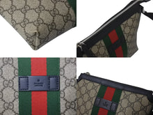 Load image into Gallery viewer, GUCCI グッチ ショルダーバッグ GGスプリーム フラットメッセンジャー キャンバス 471454 ベージュ シルバー金具 美品 中古 4b000733