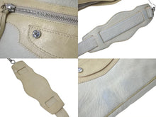 画像をギャラリービューアに読み込む, BALENCIAGA バレンシアガ ザ ファースト 2WAYハンドバッグ 103208 ハラコ レザー ラインストーン アイボリー 良品 中古 4b000744