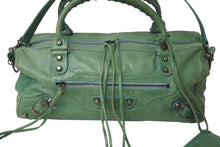 画像をギャラリービューアに読み込む, BALENCIAGA バレンシアガ The Twiggy ザ ツィギー ハンドバッグ 128523 2WAY ラムスキン グリーン 美品 中古 4b000745