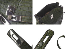 画像をギャラリービューアに読み込む, 極美品 HERMES エルメス ショルダーバッグ ケリースポーツMM □D刻印 グリーン系 ニロティカス 中古 4b000747