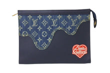 画像をギャラリービューアに読み込む, LOUIS VUITTON ルイヴィトン ポシェットヴォワヤージュ MM クラッチバッグ M45961 NIGO モノグラム ドリップデニム 美品 中古 4b000748