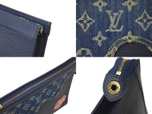 画像をギャラリービューアに読み込む, LOUIS VUITTON ルイヴィトン ポシェットヴォワヤージュ MM クラッチバッグ M45961 NIGO モノグラム ドリップデニム 美品 中古 4b000748