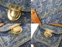 画像をギャラリービューアに読み込む, LOUIS VUITTON ルイヴィトン バギーPM ショルダーバッグ M95049 モノグラムデニム ヌメ革 ブルー ゴールド 美品 中古 4b000752