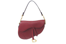 Load image into Gallery viewer, 新品同様 Christian Dior クリスチャンディオール サドルバッグ ワンショルダーバッグ 09-MA-1108 レザー ボルドー 中古 4b000760