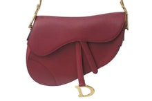 Load image into Gallery viewer, 新品同様 Christian Dior クリスチャンディオール サドルバッグ ワンショルダーバッグ 09-MA-1108 レザー ボルドー 中古 4b000760