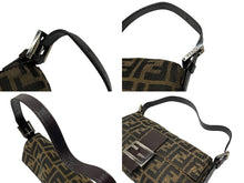 画像をギャラリービューアに読み込む, FENDI フェンディ マンマバケット ワンショルダーバッグ 26424 ズッカ柄 キャンバス レザー ブラウン シルバー金具 美品 中古 4b007609