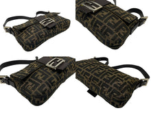 画像をギャラリービューアに読み込む, FENDI フェンディ マンマバケット ワンショルダーバッグ 26424 ズッカ柄 キャンバス レザー ブラウン シルバー金具 美品 中古 4b007609