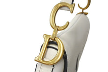画像をギャラリービューアに読み込む, Christian Dior クリスチャンディオール サドルバッグ ワンショルダーバッグ 19XMA-0178 レザー ホワイト 美品 中古 4b000761
