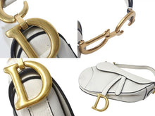 画像をギャラリービューアに読み込む, Christian Dior クリスチャンディオール サドルバッグ ワンショルダーバッグ 19XMA-0178 レザー ホワイト 美品 中古 4b000761