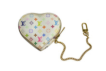 画像をギャラリービューアに読み込む, LOUIS VUITTON ルイヴィトン 村上隆 コインケース M60040 ポルトモネ クール ハート モノグラムマルチ ホワイト 美品 中古 4b000762