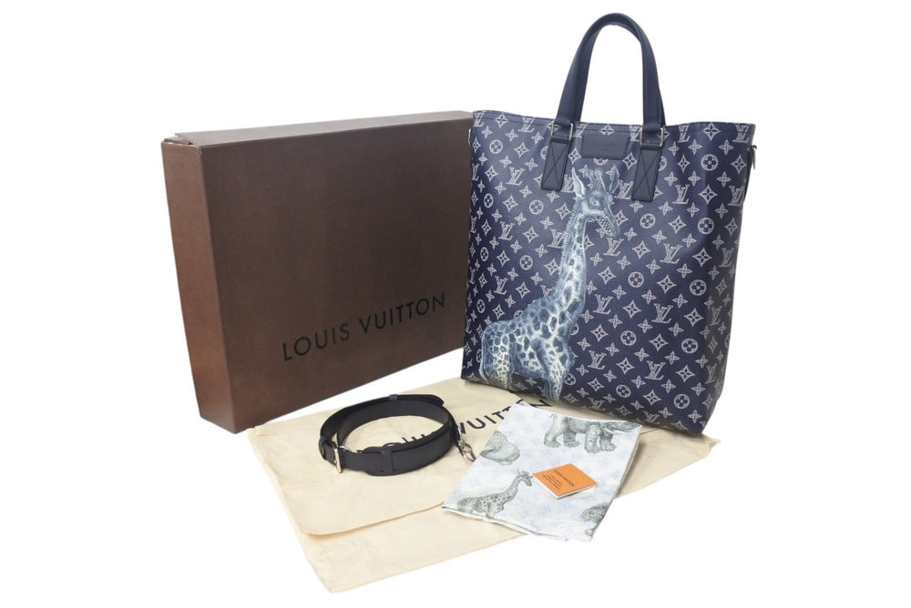New and unused LOUIS VUITTON Ankle 2WAY bag M54127 Monogram Savannah Chapman Brothers Kirin Navy Used 4b000771